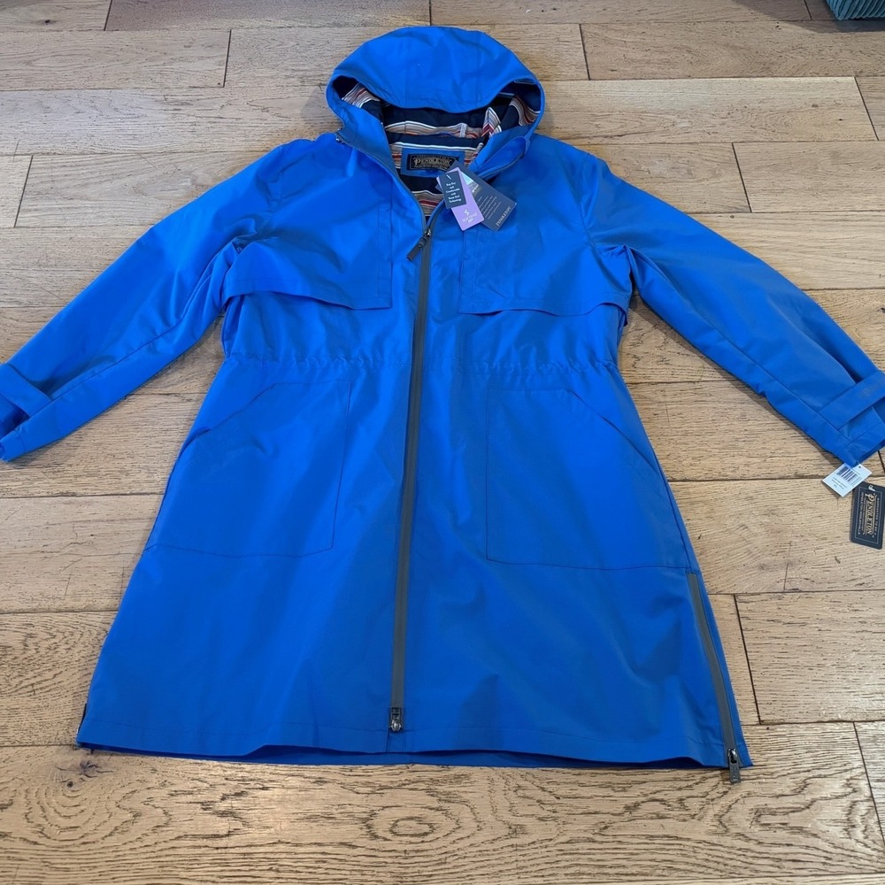 Pendleton Womens Marine Blue Rain Jacket Hooded Seam-Sealed Parka Size: XL (394)